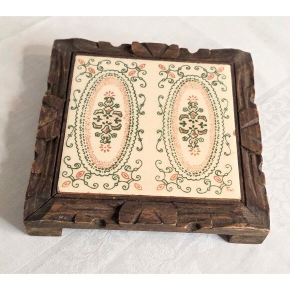 Orion Monterey Other - Orion Monterey Mexico Hand Carved Wood & Tile Hot Plate Trivet/Decorative Tile